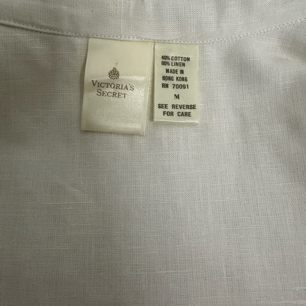 Victoria's Secret Vintage Gold label white Cotton-Linen Blend Set size M - Picture 6 of 10